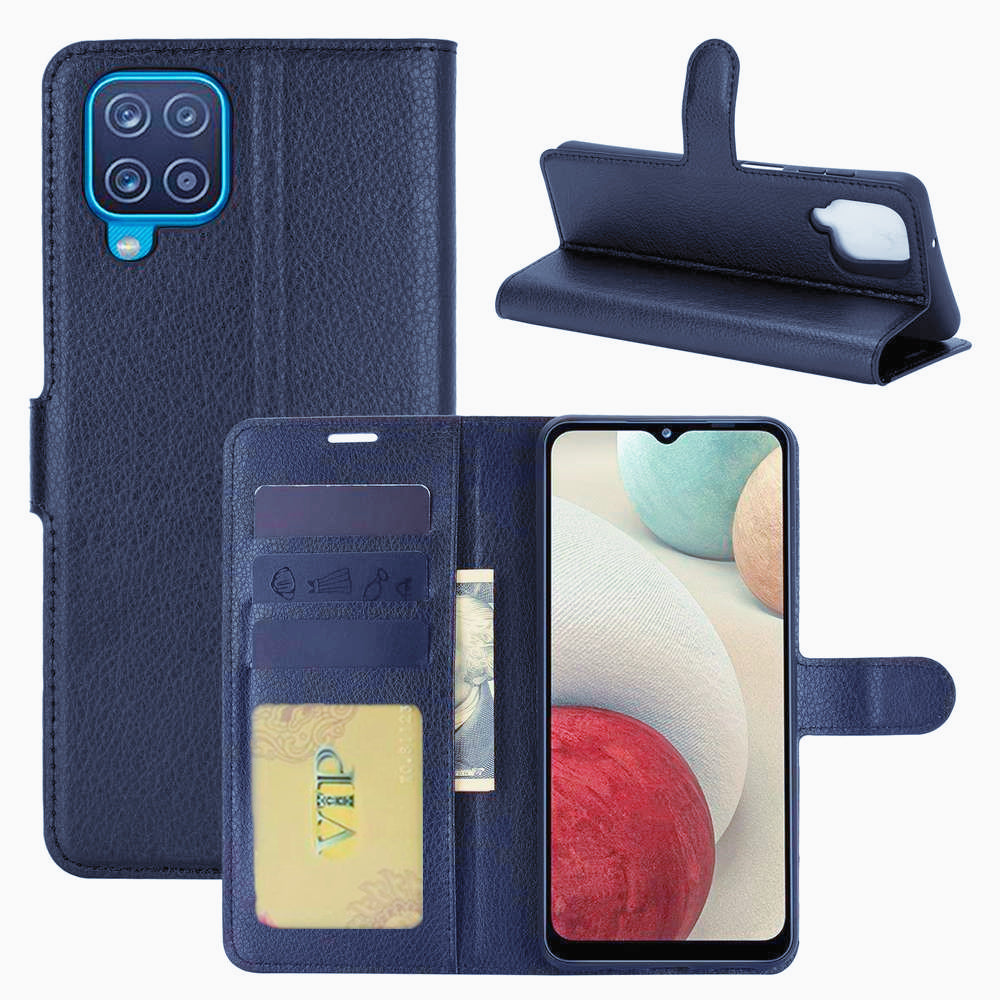 Étui portefeuille Folio en cuir pour Samsung Galaxy A12 / M12 / F12 Étui portefeuille Folio en cuir pour Samsung Galaxy A12 / M12 / F12